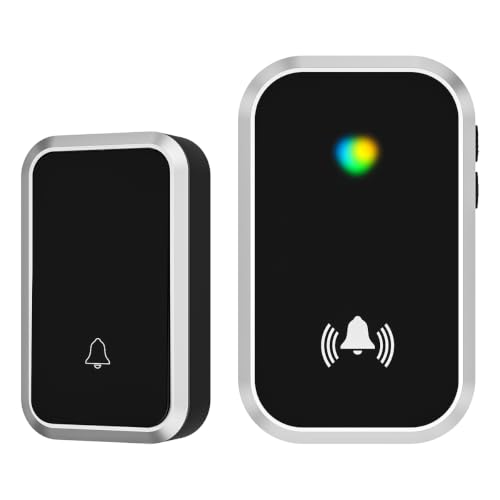 Image of Nik Case Wireless Doorbell for Home & Office | 1 Year Warranty | Long Range 300m (1000ft) | 4 Volume Levels & Multiple Chimes | Waterproof Door Bell | Glossy Black | Remote Calling Bell