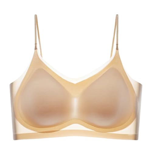Uwdiohq Sujetadores Inalámbricos para Mujer Sujetador Deportivo Ligero Y Sin Mujer, con Total, Cómodo Ligero, Efecto Lifting De Hielo. Blancos Encaje (Rose Gold, XXXXL) Aros Push Up Tallas