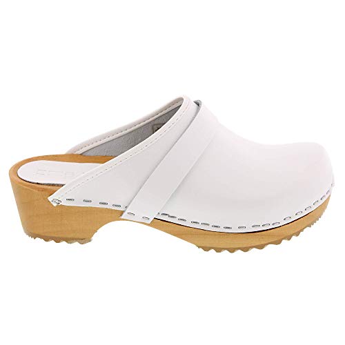 Image of Bjork Maja Wood Open Back Leather Clogs