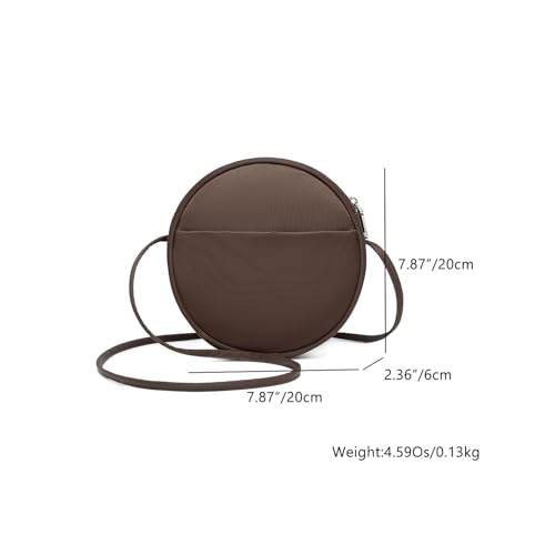 Image of Circle Crossbody Bag for Women NYLON Circle Purse with Zipper Adjustable Knot Shoulder Straps