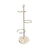Purpose: Organize storage. Jewelry Storage Holder Geometric Iron Necklace Earrings Ring Golden Display Shelf Desktop Finishing Rack