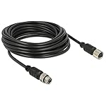 Navilock 62974 Black Series Cable 5 m M8 - Series Cables (Black, 5 m, M8, M8, Male Connector/Female Connector, Black)