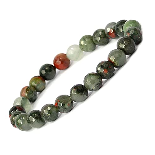 Image of Reiki Crystal Products Certified Natural Crystal Stone 8 mm Diamond Cut /Faceted Beads Bracelet for Men & Women | Reiki Charged Gemstone Bracelet | Multiple Crystal Variants Available
