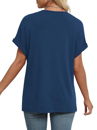 Image of WIHOLL Womens Summer Tops Short Dolman Sleeve Shirts 2026 Fashion V Neck Outfits Clothes