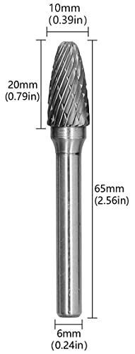 Fresa rotativa de carburo de tungsteno con punta cónica y corte doble miniatura 2