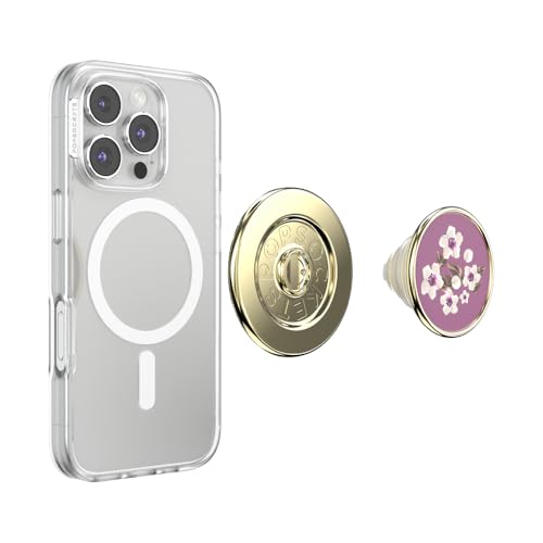 Image of PopSockets Phone Grip for MagSafe, Magnetic Holder, Phone Stand, Flower - Floral Mauve