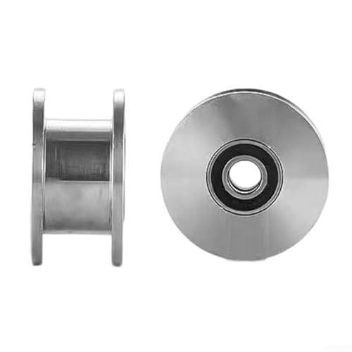 Polea de acero inoxidable de doble rodamiento para puertas correderas y sistemas de elevación basados en rieles (tipo H 58 x 30 x 22)