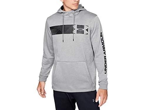 Image of Under Armour Men's Armour Fleece Pullover Hoodie Bar Logo Graphic