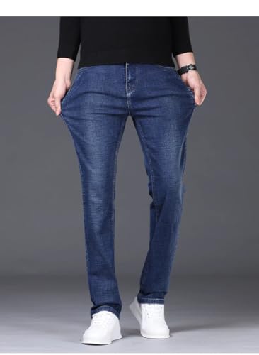 Men's Summer Thin Stretch Cotton Jeans Fashion Comfortable Business Straight Leg Casual Pants4