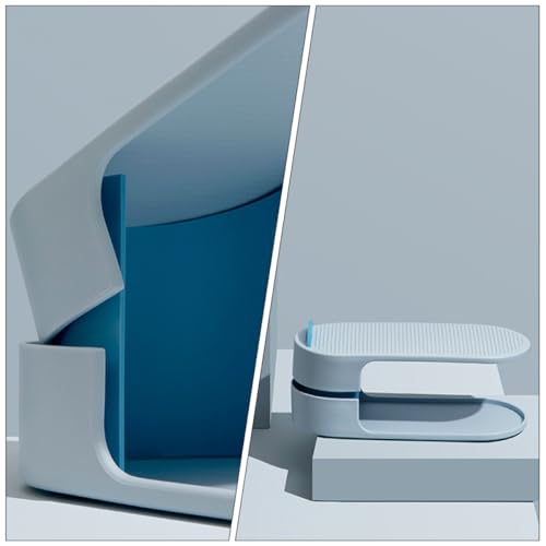 Zapatero y soporte ajustable de zapatos de doble capa azul en plástico PP resistente 7