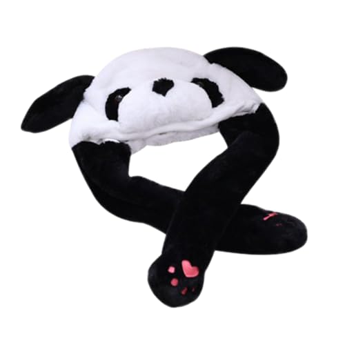 ifundom Funny Panda Hat Moving Ears Plush Animal Head Cover Silly Toddler Hat for Adults and Boys and Girls