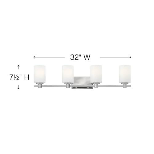 Hinkley Karlie Collection Transitional Four Light Bathroom Vanity Fixture, Chrome