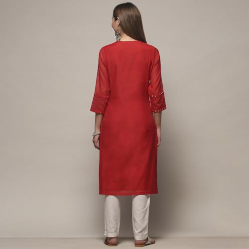 Image of BIBA Women Polyester Regular Fit Asymmetric Kurta