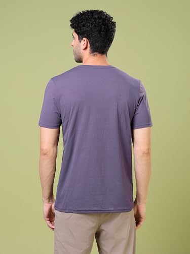 Image of TECHNOSPORT Men's Slim Fit Solid Crew Neck T-Shirt, Cotflex Quick Dry Wrinkle Resistant Polyester Sports Tee for Gym, Running, Training, Sports