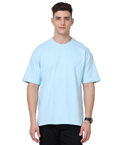 Image of Not Funny 280 GSM Pure Organic Cotton Oversized t Shirts for Men | Drop Shoulder Tshirt for Men & Boys (Available in Black, Blue, Beige,Orange & White)