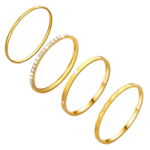 Vigamen 4-Pack 14K Gold Plated Stackable Rings for Oura Ring 5/Gen 4/Gen 3 by Vigamen - Used condition - US$10.29