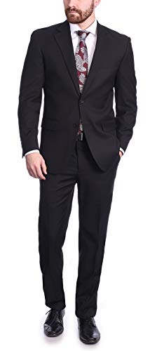 Raphael Men's Regular Classic Fit Solid Color 2 Button Mens Suit