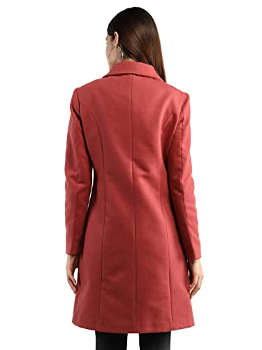 Image of CHKOKKO Women Classic Long Winter Coat Double Breasted | Knee Length Design with a Sophisticated Spread Collar and Convenient Front Pockets for All Occasions