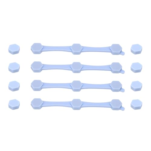 4 Sets Air Fryer Magnet Silikon-Verschluss, Wiederverwendbarer Air Fryer Liner-Halter zur Befestigung Backpapier Magnetverschluss Verhindert das Bedecken Verbrennen Lebensmitteln (Blau)