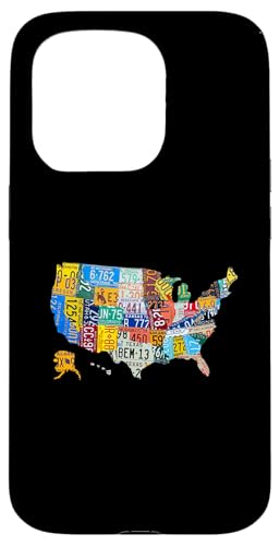License Plate American Flag US Map Art American Map Shirt �X�}�z�P�[�X iPhone 15 Pro �p
