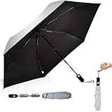 TAIKUU 折りたたみ傘 丈夫 軽量 大きいサイズ 折り畳み傘 頑丈 耐風 強風に強い 折畳傘 メンズ 手動 超撥水 傘ケース付き (軽量日傘 ベージュ)