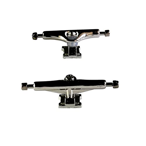 NOAHWOOD Fingerboards Parts Professional Prince III Flip Trucks (34mm) + Update Self-locking Nuts (Silver White)