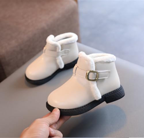 Girls Boys Warm Winter Ankle Boots Kids PU Leather Waterproof Snow Booties for Toddler/Little Kid2