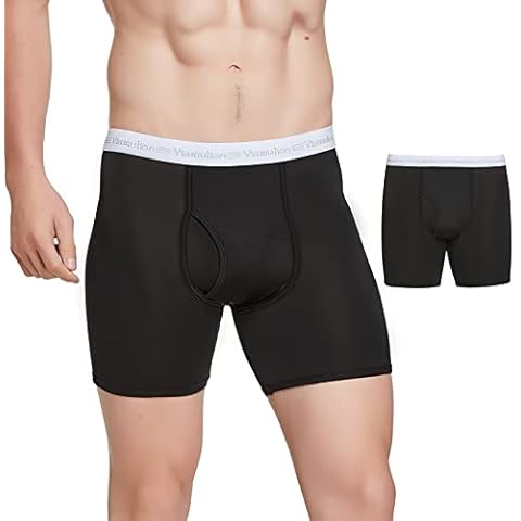 Viamulion Men’s 100% Silk Knitted Underwear Stretch Boxer Briefs Black（1 Pack） Cover