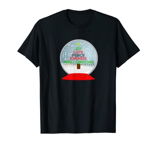 Alegría, Amor Paz bondad árbol, Árbol de Navidad, Bola de nieve Camiseta