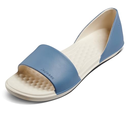 Image of Joybees WFFLT.Dub.0500 Womens Friday Flat Two-Tone Dusty Blue /Bone W5