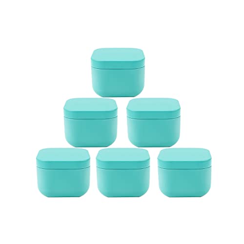 Paquete de 10 latas de té cuadradas pequeñas, multicolor, exquisitas cajas de regalo y manualidades, contenedor de almacenamiento de alimentos (azul)