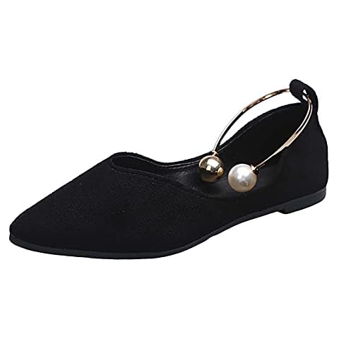 LLDG Damen Slip on flache Mund Pumps Leoparden muster Geschlossene Ballerinas Perlen Pointed-Toe Wildleder Halbschuhe rutschfest Low Top Slippers Bootsschuhe Segelschuhe Cover