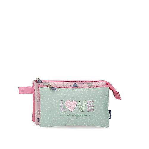 Enso Love Ice Cream Estuche Triple Verde 22X12X5 Cms Poliéster