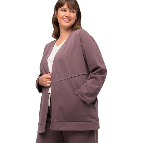Ulla Popken Women's Cosy Sweat Jacket Cover
