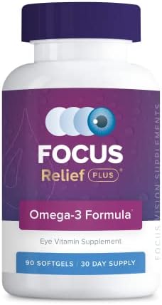 Focus Relief Plus Dry Eye Formula (90 ct. 30 Day Supply) Dry Eye Omega 3 Supplement - Dry Eye Relief Supplement -Omega 3 Fish Oil for Dry Eye
