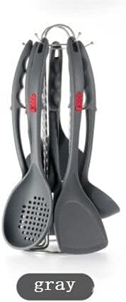 Kitchen Gadget Sets - High quality food grade 7 pieces/set of silicone kitchen utensils, silicone spatula, spoon, filter spoon set, kitchen gadget set (T0129-Gray)