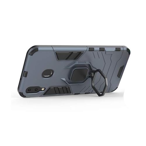 MHHQ ZZHAO Funda Samsung Galaxy M20, 2in1 Armadura Combinación A Prueba de Choques Escudo Cáscara Dura PC + TPU con Soporte Magnetic Car Mount Cover para Samsung Galaxy M20 -Black Plus Gray