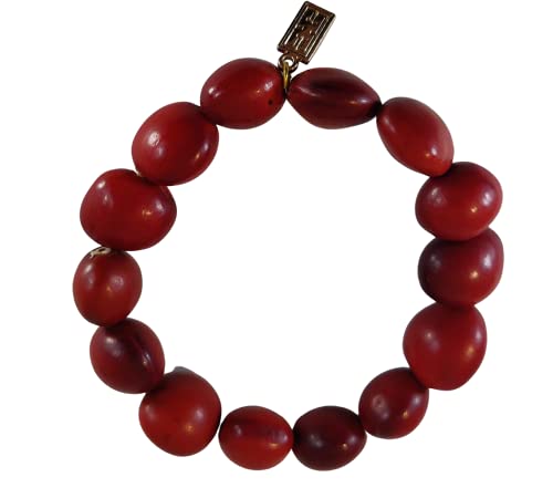 Image of EVELYN BROOKS Classic Stretchy Adjustable Beaded Bracelet for Women 6.5 inch - 7.5 inch w /Meaningful Good Luck Huayruro Seeds Beads - Great Gifts for Mom, Daughter, Sister, Aunt, Girlfriend