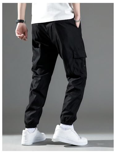 SHENHE Men's Cargo Joggers Drawstring Elastic Waist Outdoor Travel Pants with Pockets3