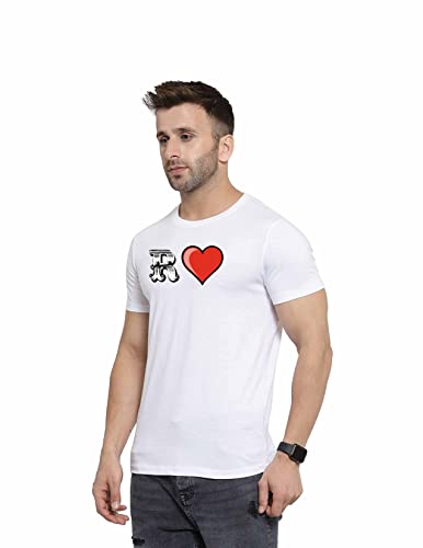 Image of Love Printed T-Shirt for Men and Women Alphabet with Love Heart Graphic Printed T-Shirt Half Sleeve T-Shirt