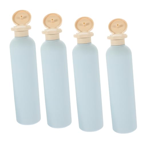 Beavorty 4 Piezas botellas de champú recargables jabon biberones Botella de plástico reutilizable dispensador de bomba de botella botellas de salsa picante tapas botellas de champú vacías
