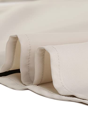 Allegra K Women's Color Block Button Up Long Sleeve Work Shirt Large Beige #TOP5