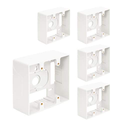ICC 2-Gang Surface Mount Back Box, Raceway Compatible, White, 5-Pack
