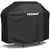 Velway Barbecue Cover Waterproof 132x68x109cm - BBQ Grill Cover Heavy Duty 210D Oxford Fabric Outdoor UV Protection Dustproof Windproof Weatherproof Durable with Storage Bag - Black