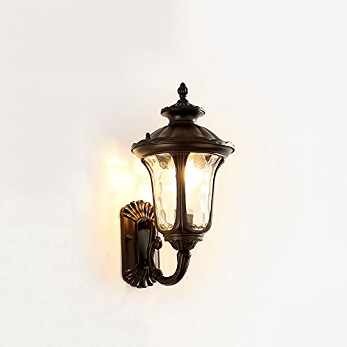 Lampe de sécurité pour porche et jardin avec lanterne murale étanche antirouille