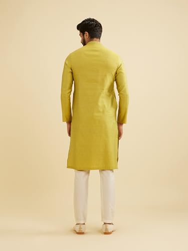 Image of Manyavar Men's Art Silk Blend Jacquard Kurta Set (2pcs)
