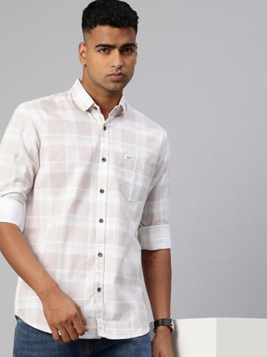 Image of Majestic Man Comfort Slim Fit Pure Cotton Checked Casual Shirt