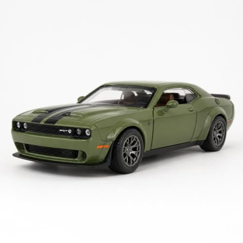 Image of Wizplex MSZ Dodge Challenger 2022 1:43 Scale Officially Licensed Die Cast Metal Car - Pull Back Classic Muscle with Openable Front Doors, Collectible Showpiece for Kids 6+ & Car Enthusiasts