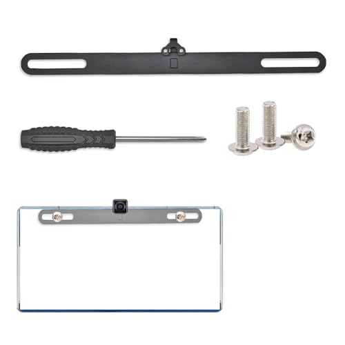 Image of Arbutin Reverse Rear License Plate Bracket Universal Car Dash Cam Mirror Kit Rearview Mount, Installation Holder for Backup View Camera