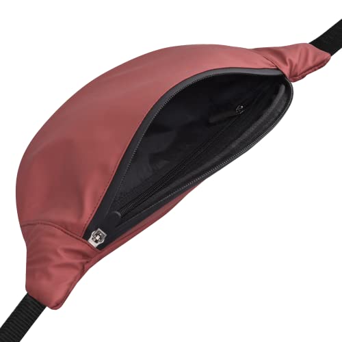 Image of Unisex Waist Pack Travel Handy Hiking Zip Pouch Elegant Style Document Money Phone Belt Sport Bag Bum Bag for Men and Women Nylon Adjustable Strap (Red Iridescent)